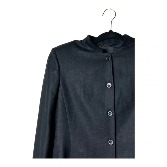 0378W. ZANELLA LONG SLEEVE MOCK NECK BLAZER BLACK IN COLOR MADE IN ITALY SIZE 6 - Picture 3 of 9